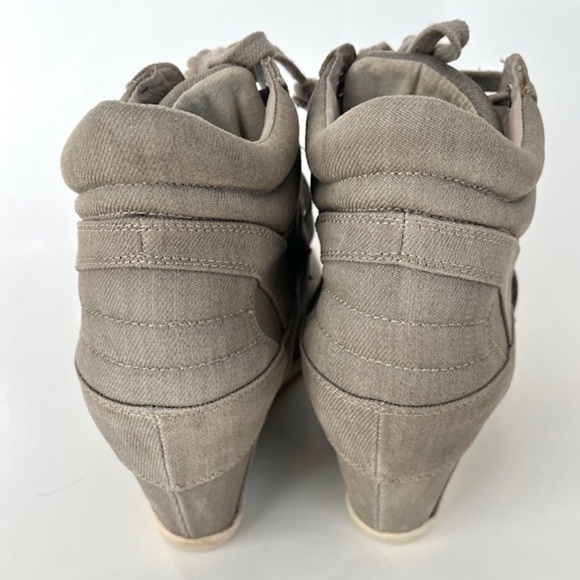 ASH Bowie Grey Washed Denim Wedge High Top Trainers-Limited edition - Picture 4 of 9